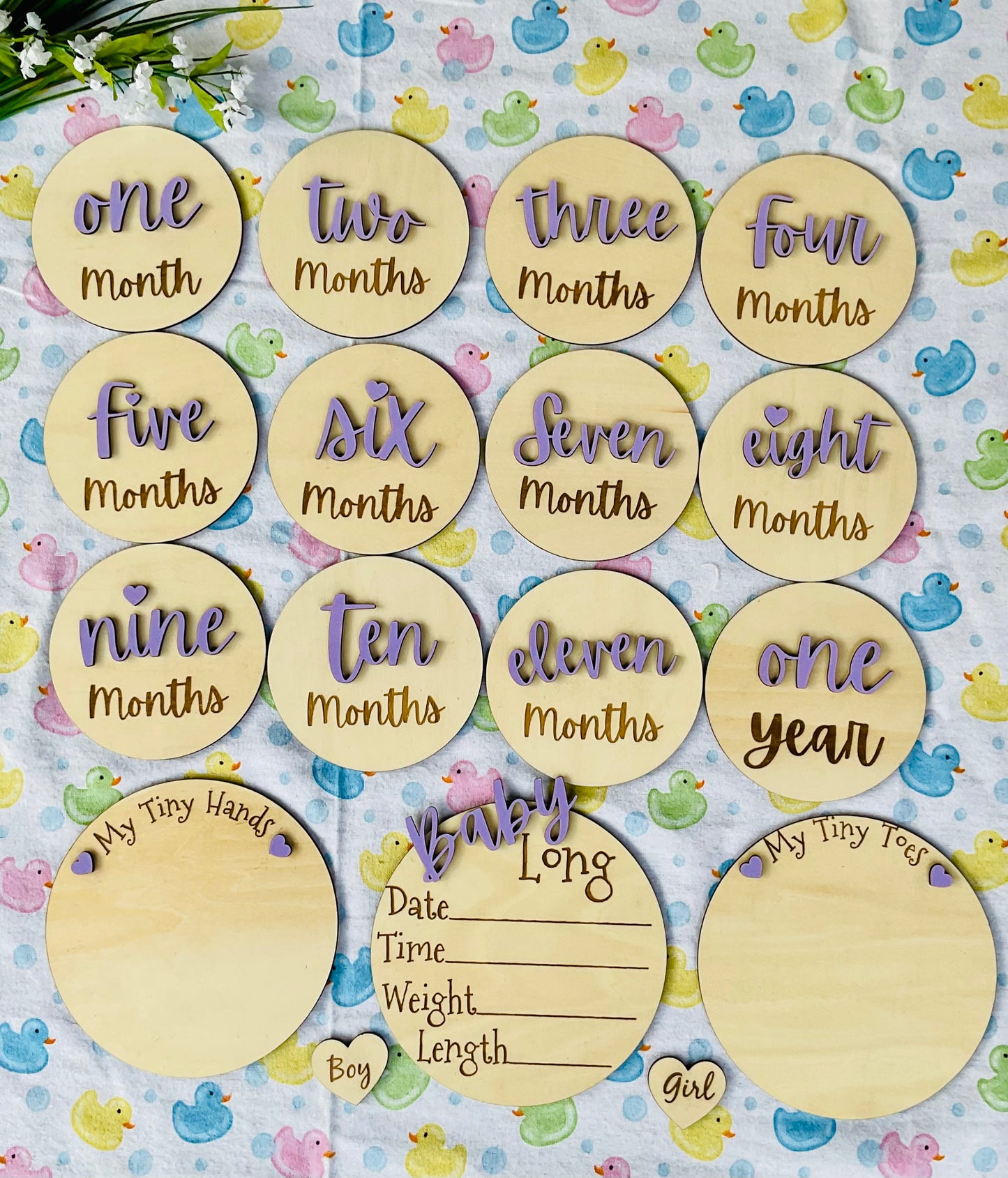 Baby Month Milestone Tags - Font 4 - Word Numbers