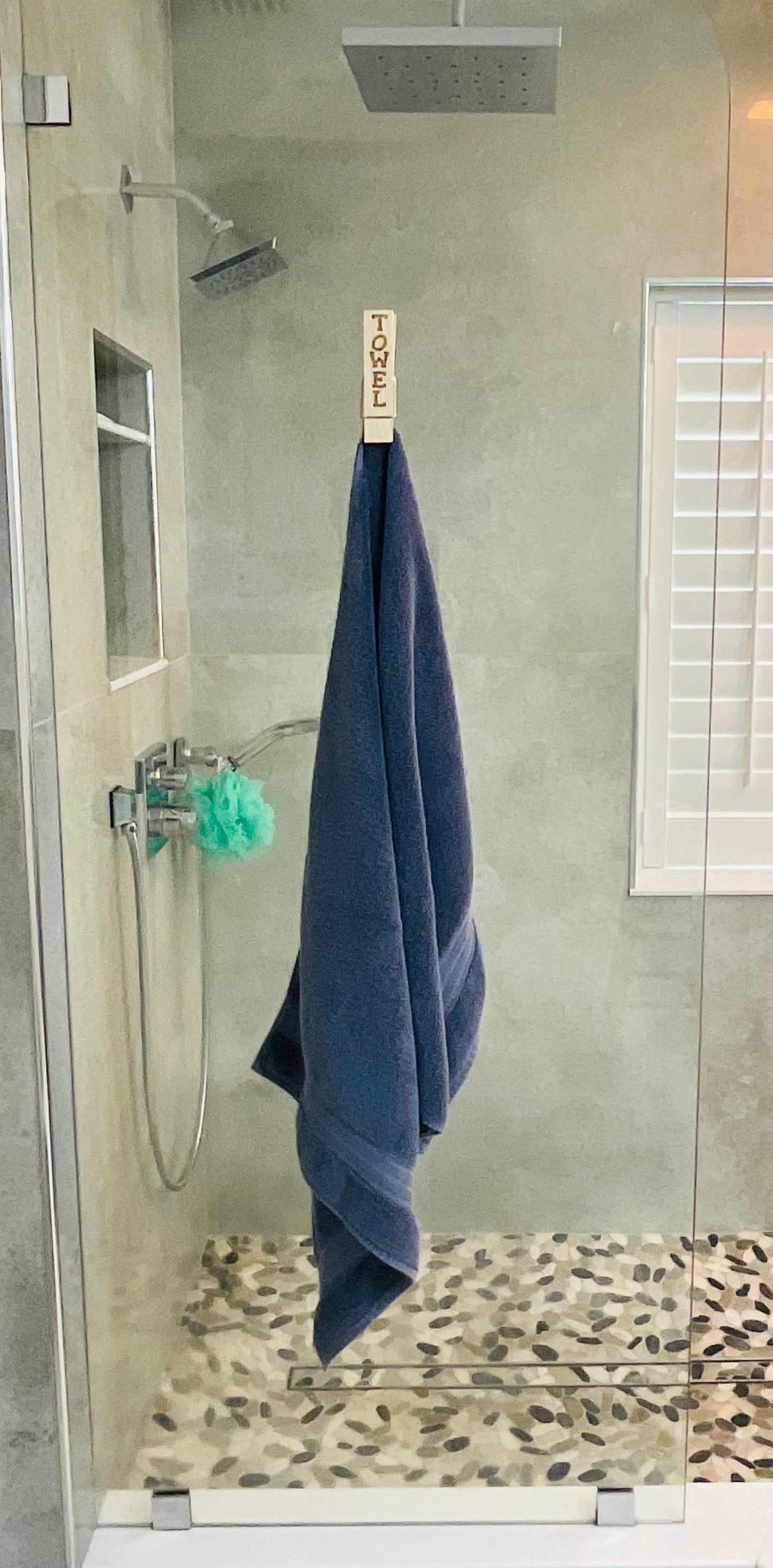 Large Wooden Clothespin Towel Holder