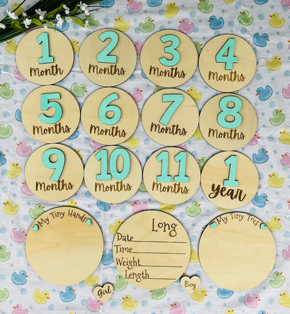 Baby Month Milestone Tags - Font 4 - Numbers