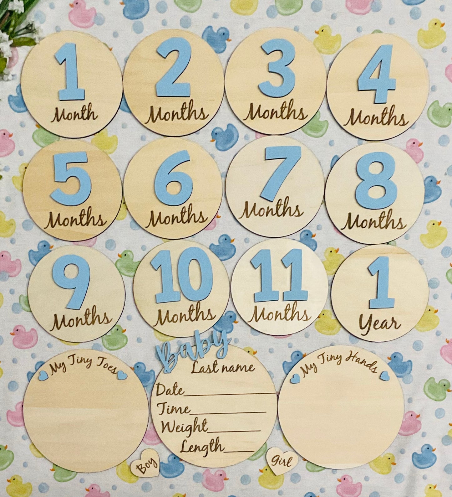 Baby Month Milestone Tags - Font 1 - Numbers