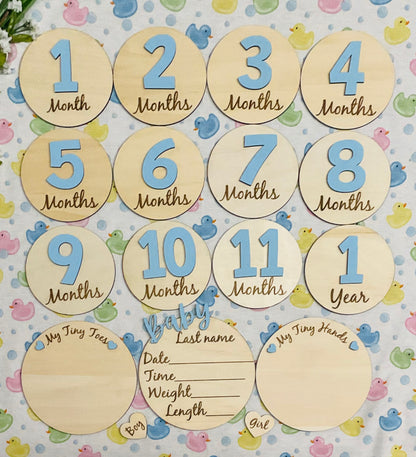 Baby Month Milestone Tags - Font 1 - Numbers