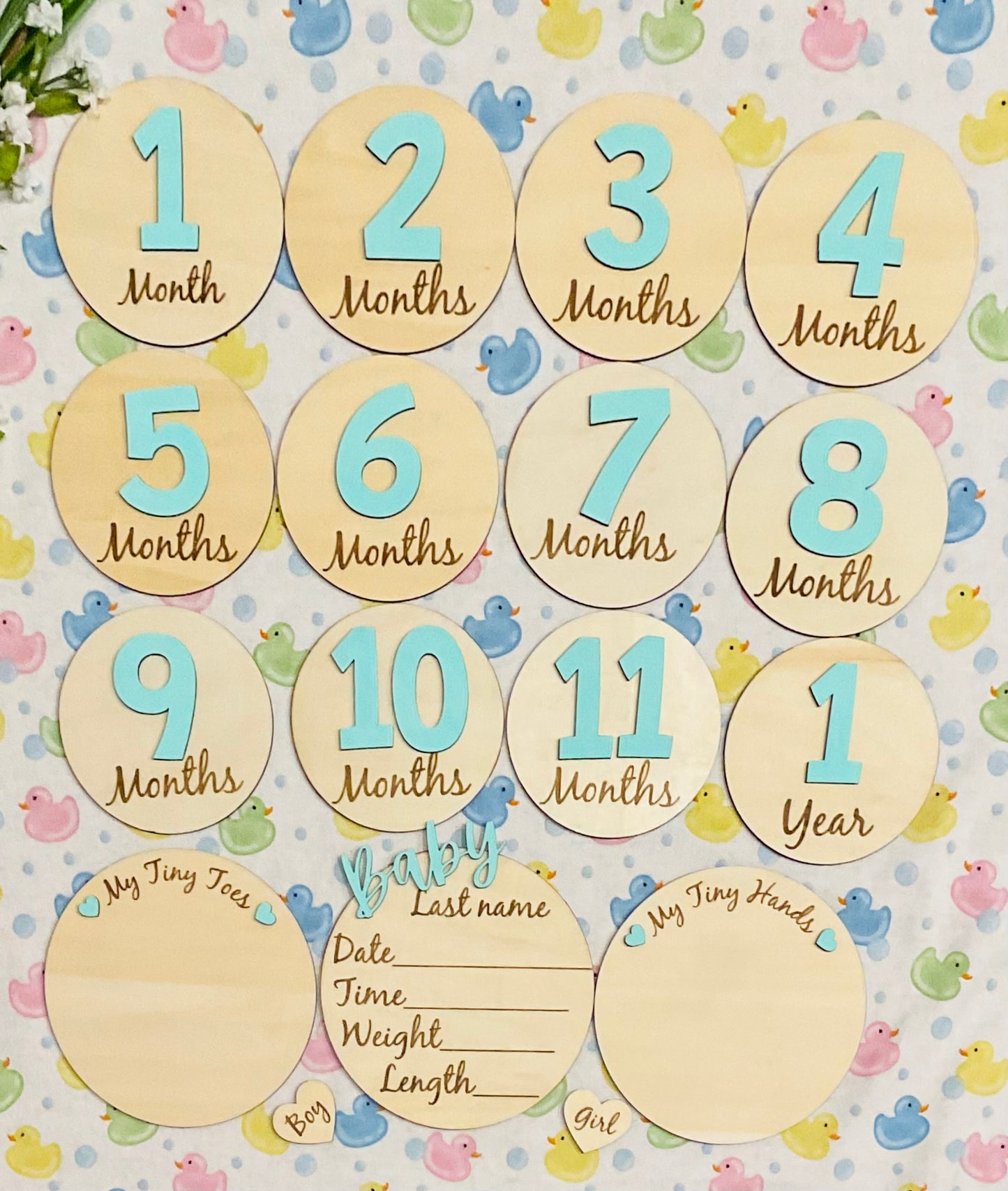 Baby Month Milestone Tags - Font 1 - Numbers