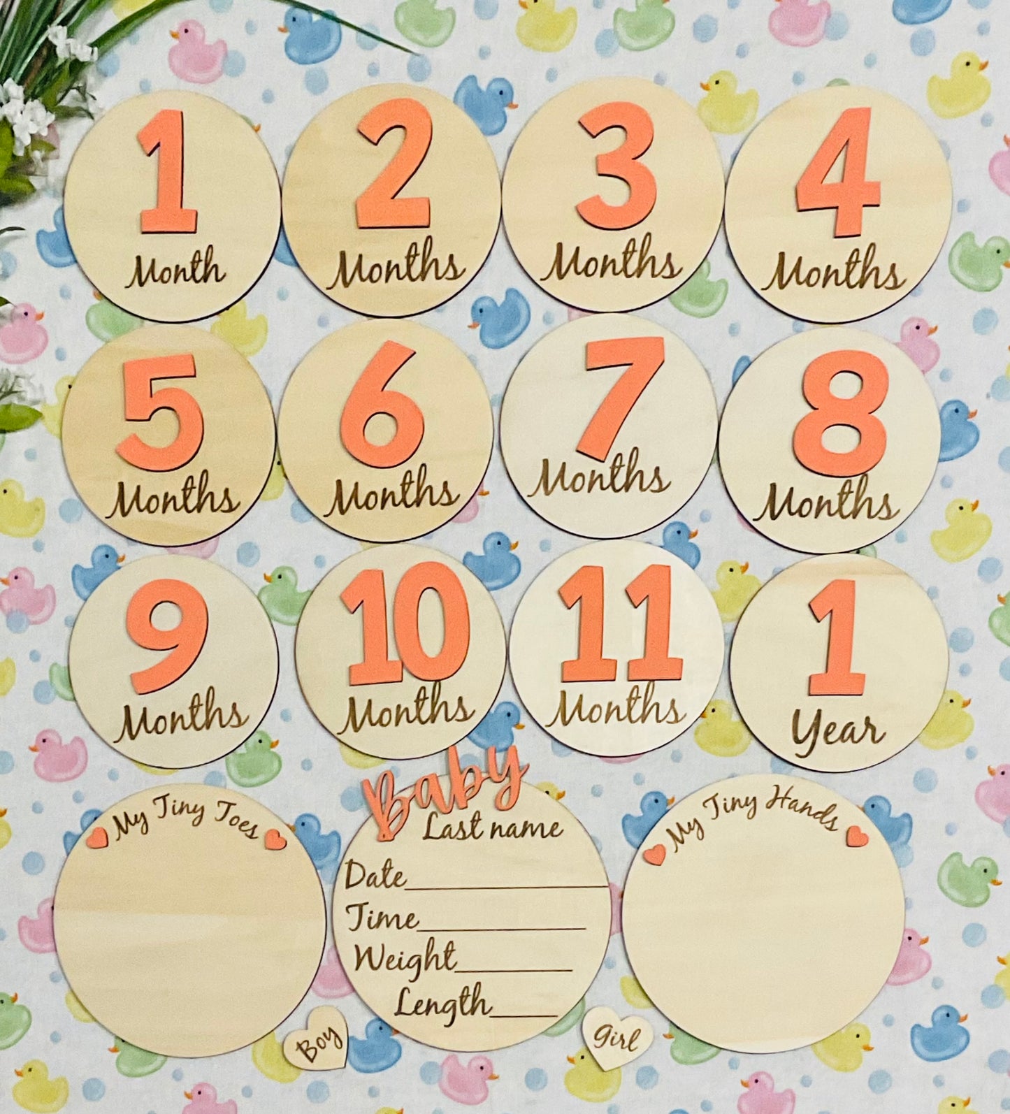 Baby Month Milestone Tags - Font 1 - Numbers