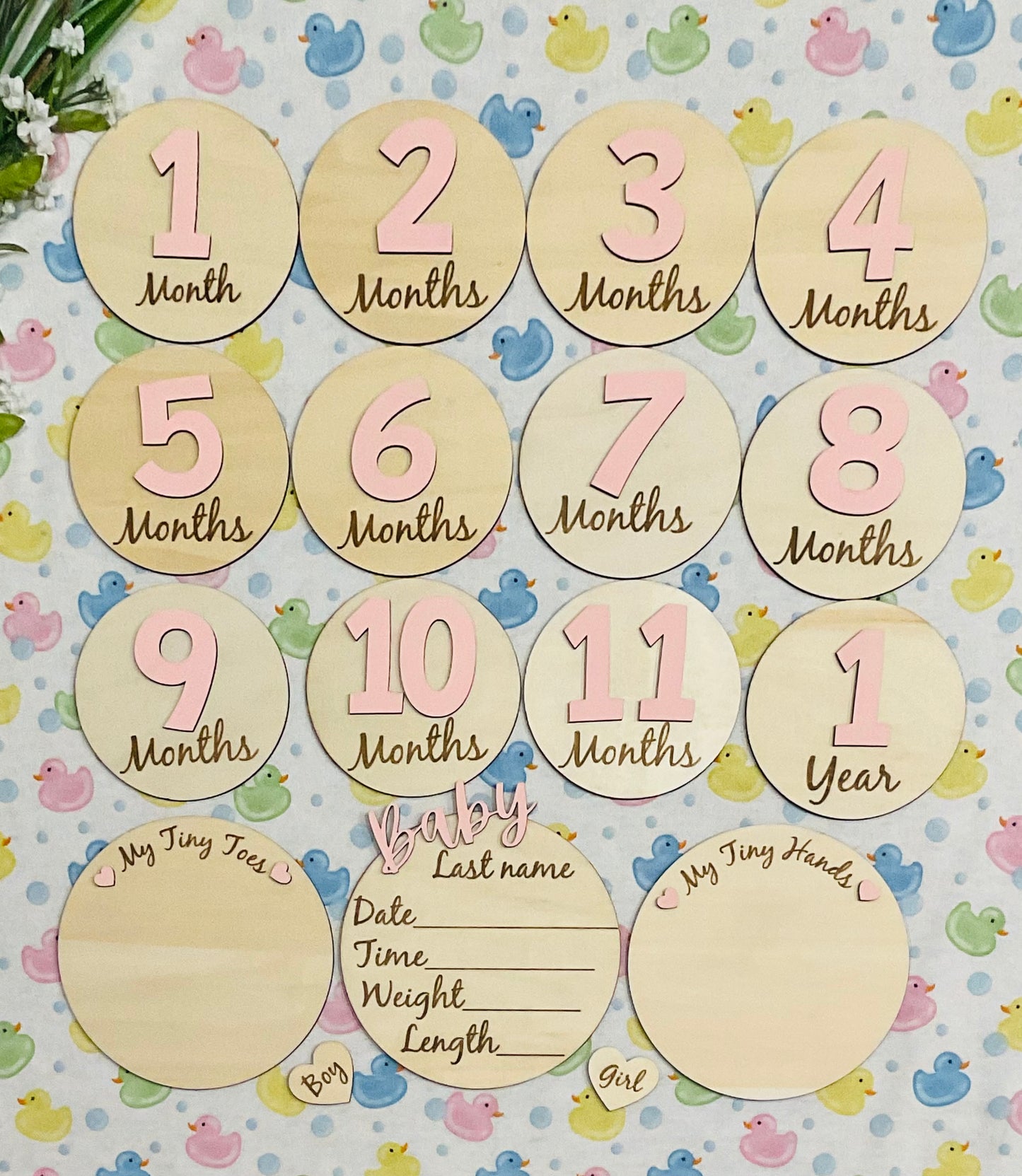 Baby Month Milestone Tags - Font 1 - Numbers
