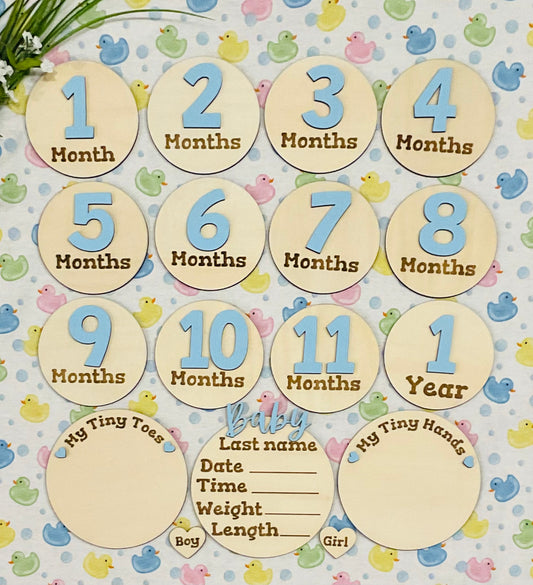 Baby Month Milestone Tags - Font 3 - Numbers