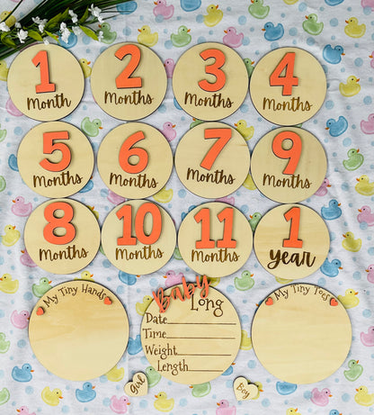 Baby Month Milestone Tags - Font 4 - Numbers