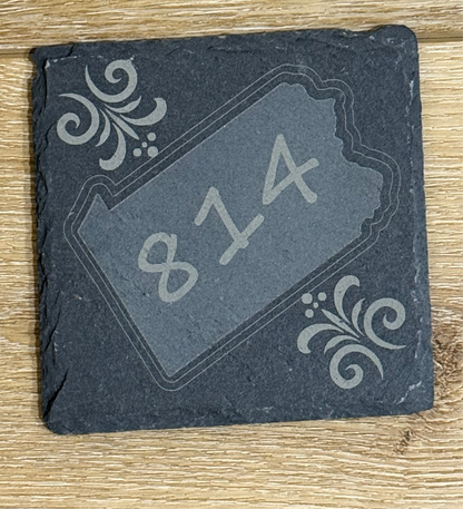 Customized Slate Coaster - City, State, Zip Codes and Attractions