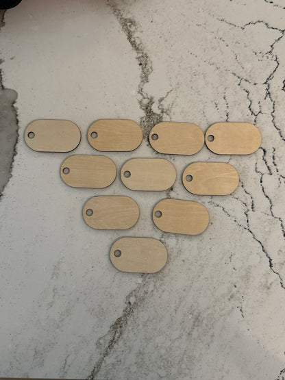 Wood Oval Tags - Blank