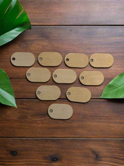 Wood Oval Tags - Blank