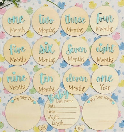 Baby Month Milestone Tags  - Font 3  - Word Numbers