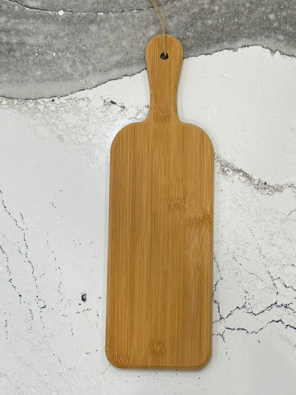 Charcuterie Cutting Board Long With Handle Bamboo