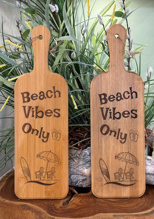 Beach Vibes Only Bamboo Cutting Board Indoor/Outdoor