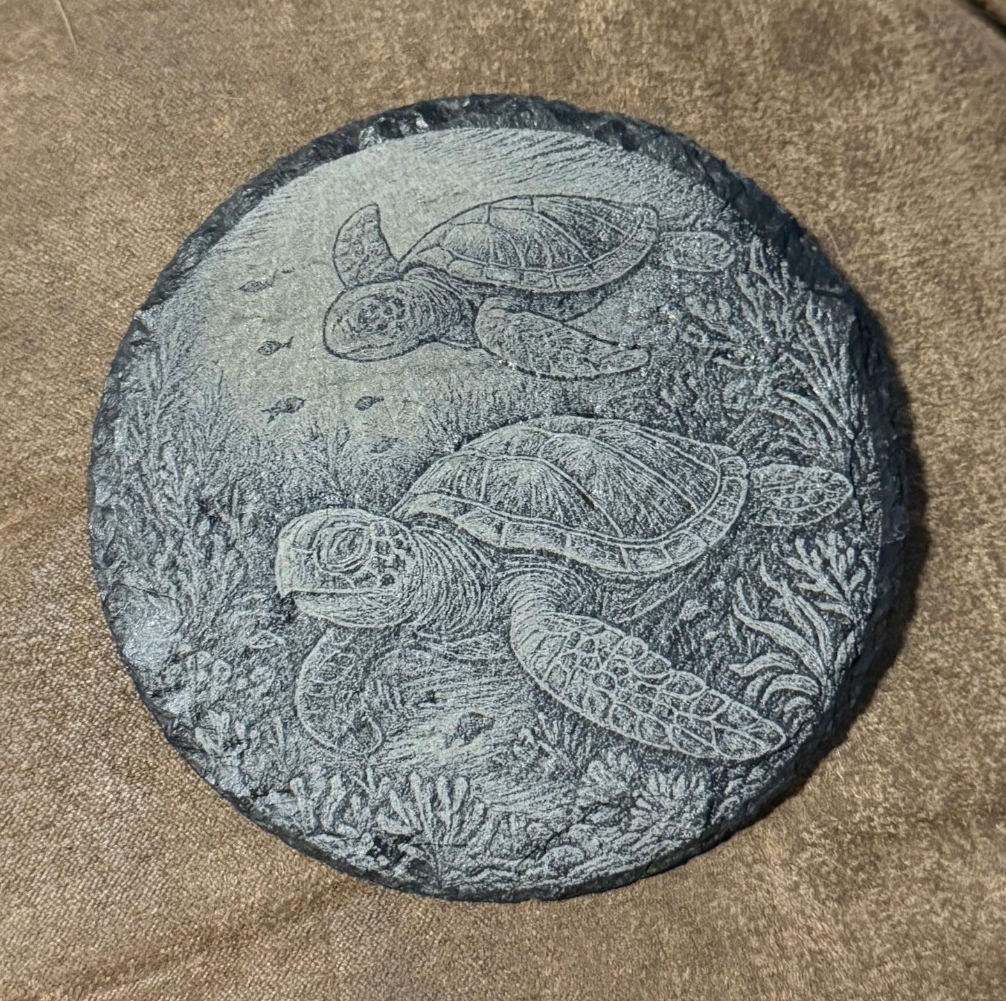 Sea Turtle Round Slate Coaters