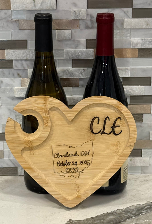 Wine Hors d'oeuvres Bamboo Heart Shape