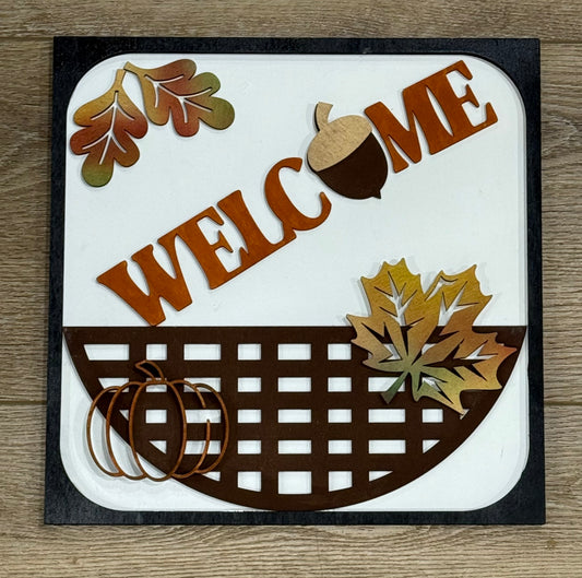 Welcome Wood Autumn Sign  - Indoor or Outdoor
