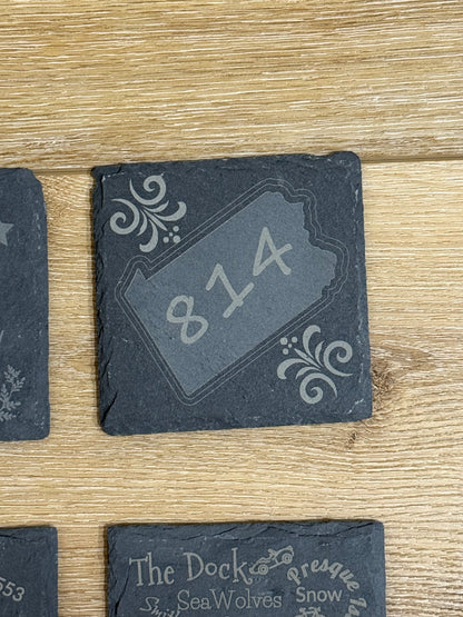 Customized Slate Coaster - City, State, Zip Codes and Attractions