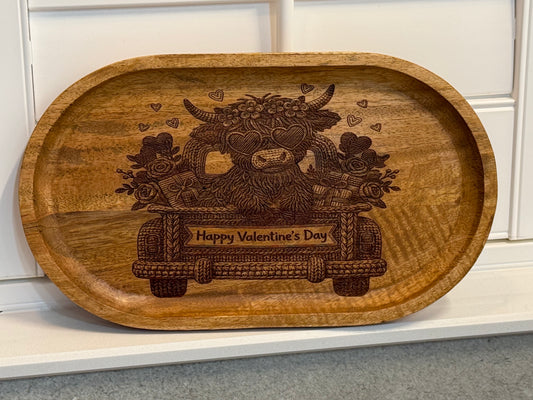 Highland Cow Oval Serving Plate for Hors D'oeuvres or Snacks