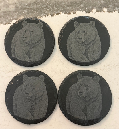 Grizzly Bear Slate Rounds Coaster