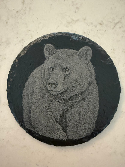 Grizzly Bear Slate Rounds Coaster