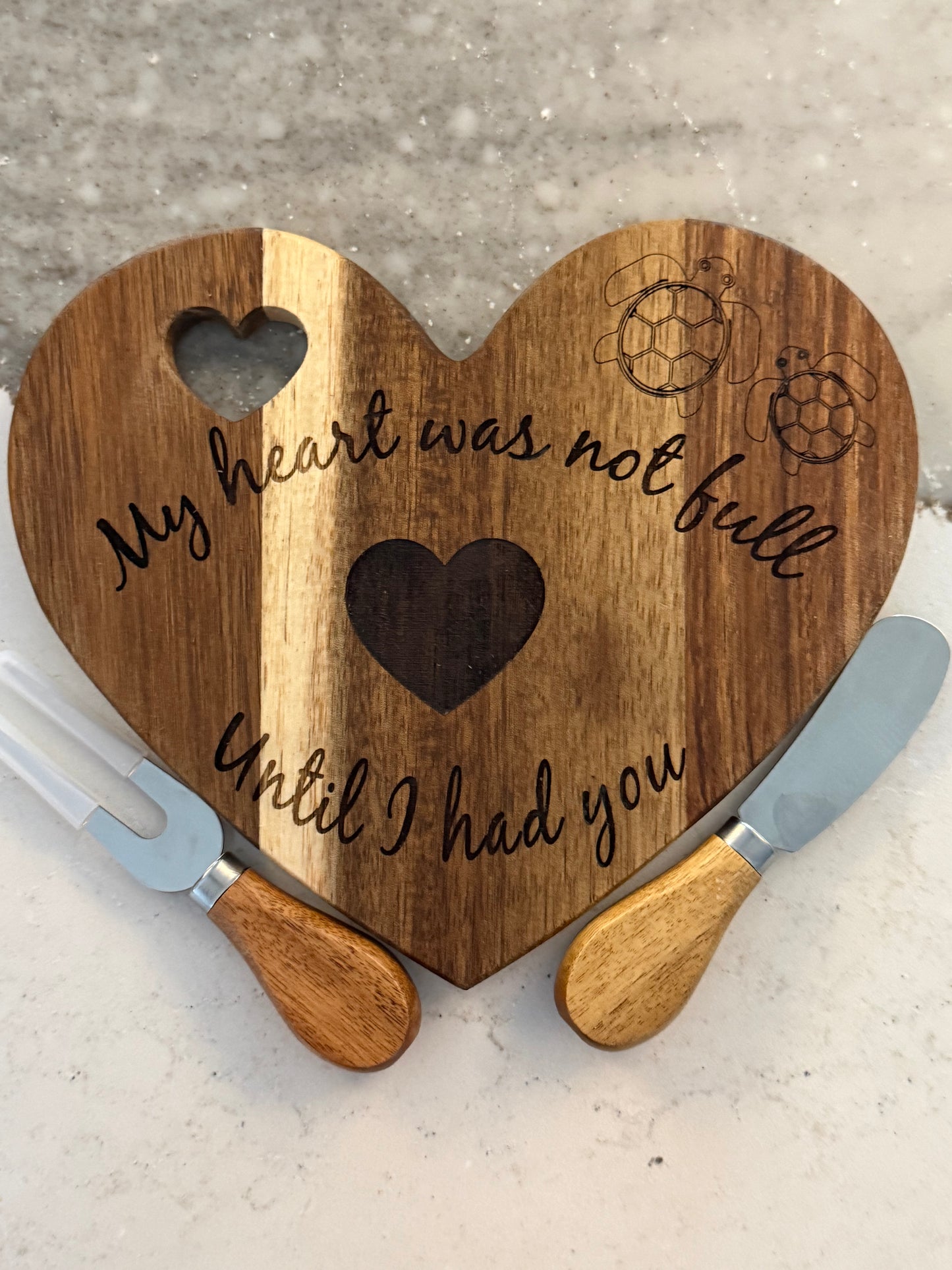 Wood heart Cheese and Cracker Board