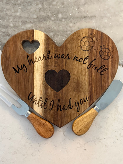 Wood heart Cheese and Cracker Board