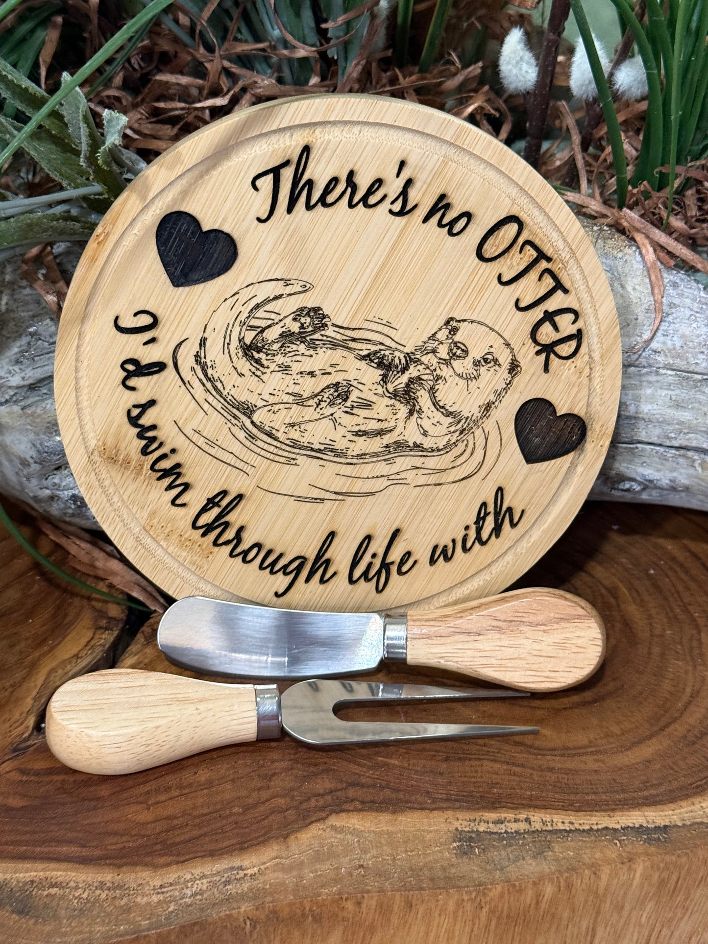 Otter Bamboo Cheese and Cracker Board