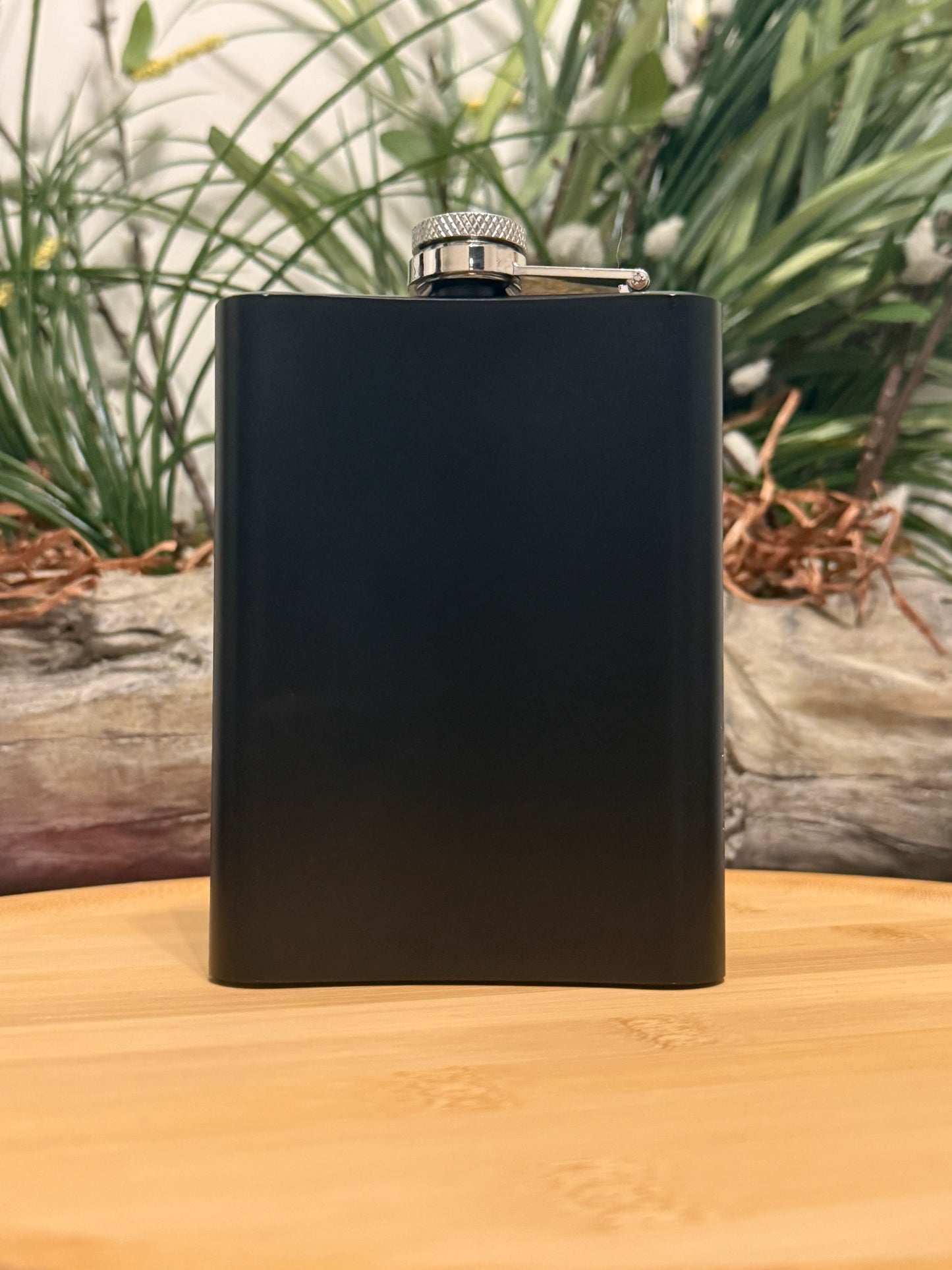Stainless Steel Black with Silver Flask